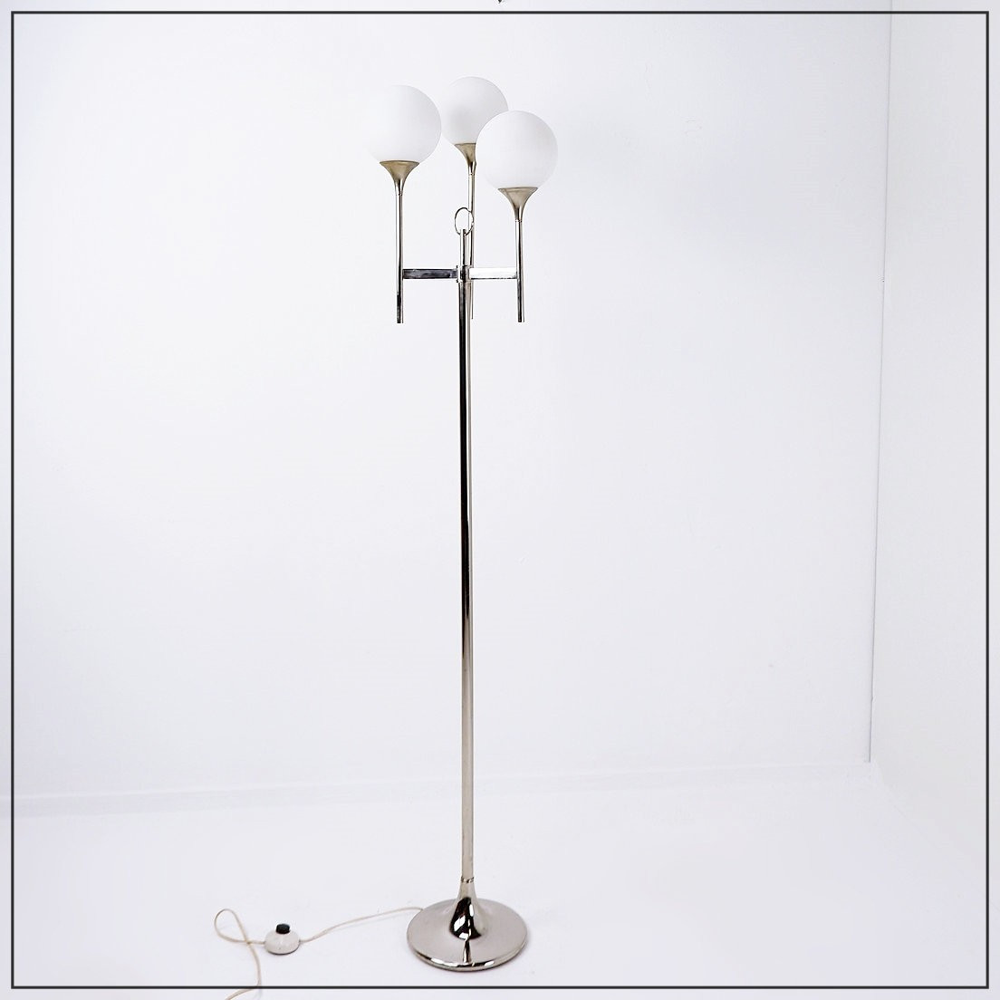 Vintage Chrome Sciolari Floor Lamp, 1970s, Italy
