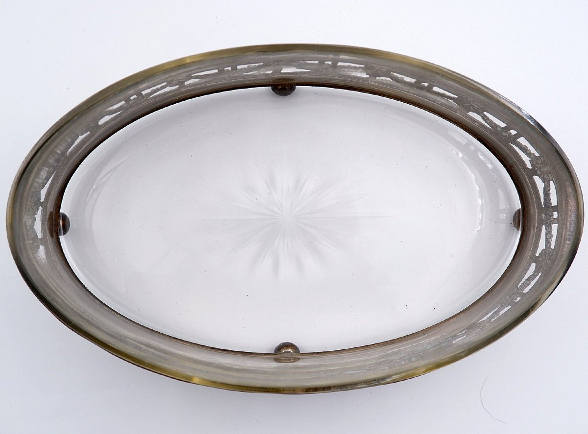 Oval Centerpiece In Louis XVI Nickel Silver - 19th Century-photo-4