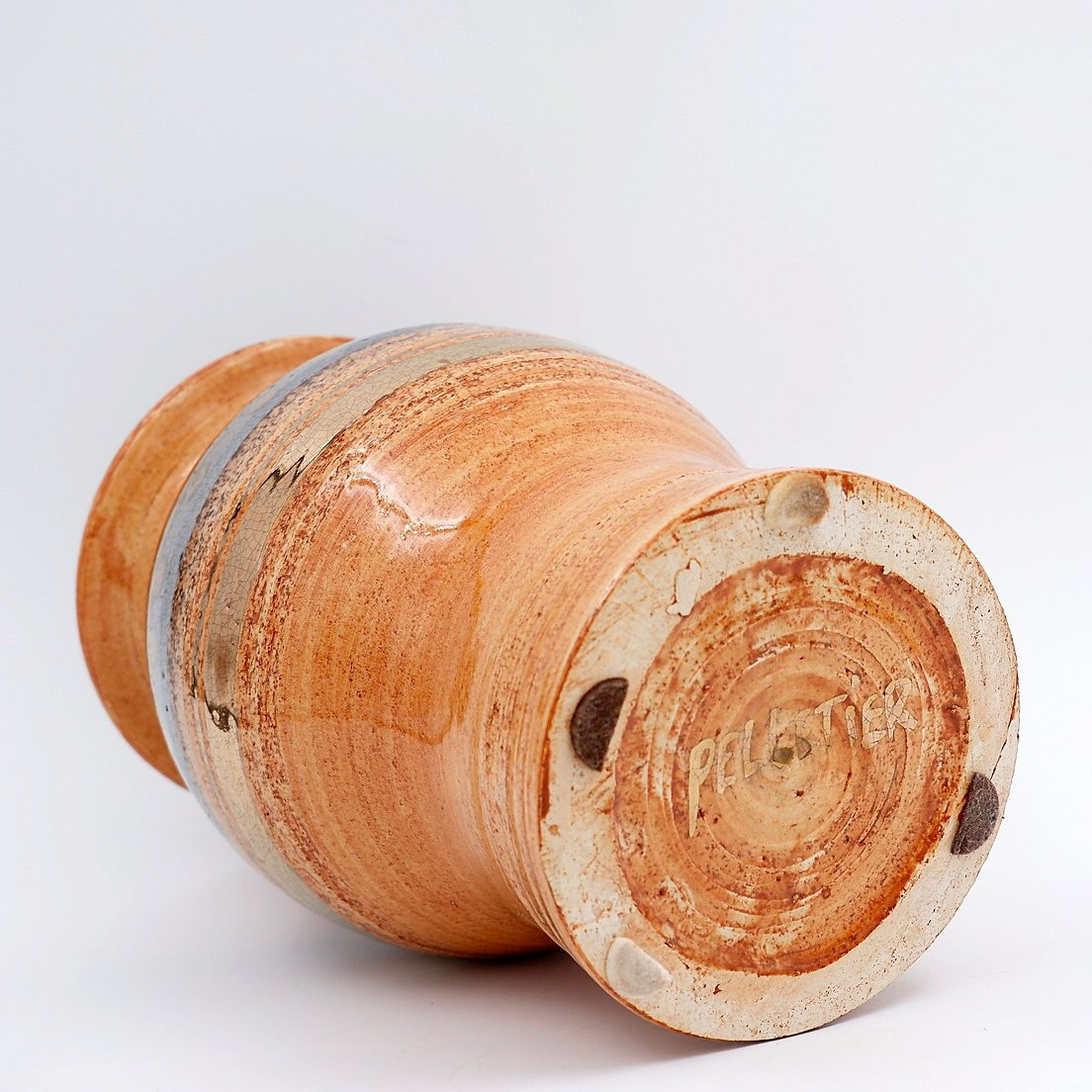 Vase en céramique brillante émaillée dorée par Georges Pelletier Vallauris - Années 1960-photo-2