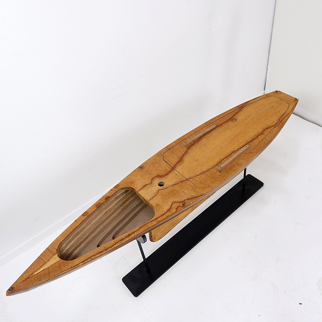 Model Of Wooden Boat Hull On Metal Base-photo-3