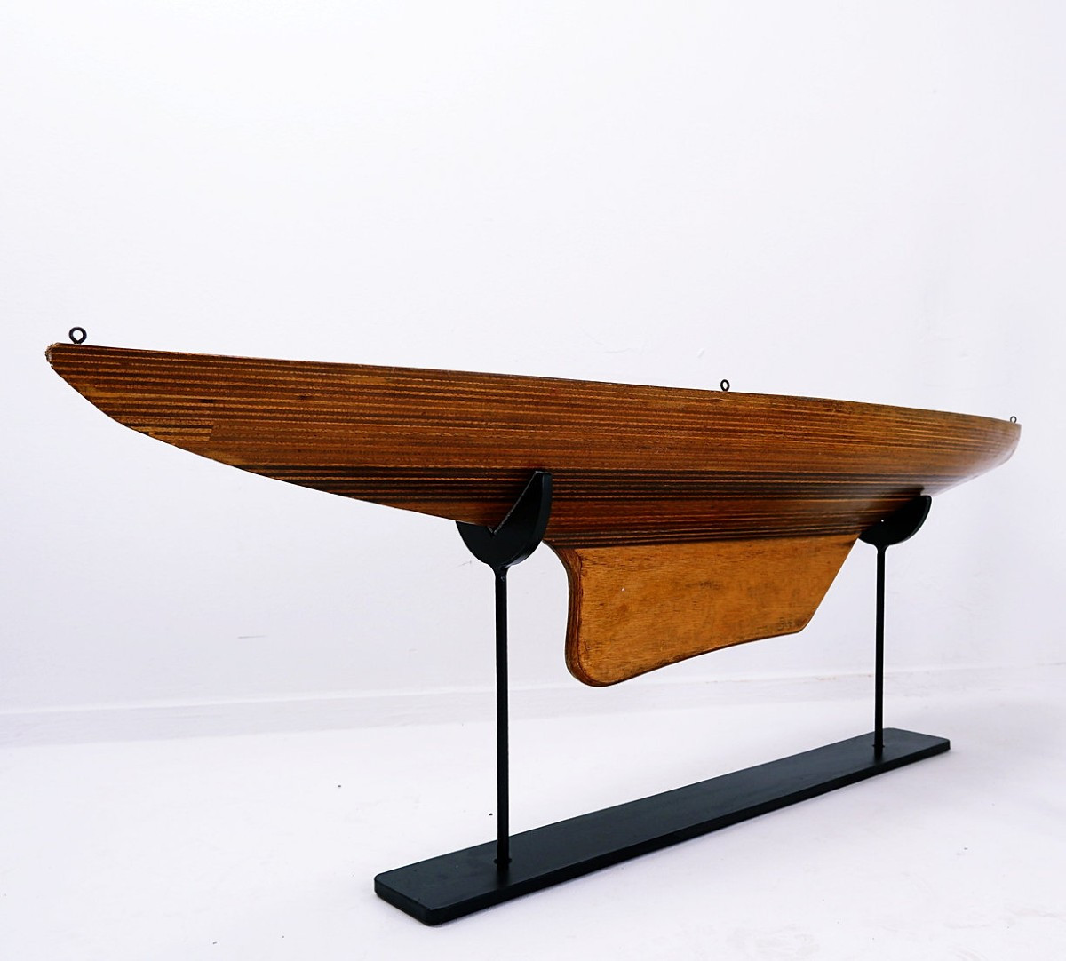 Model Of Wooden Boat Hull On Metal Base-photo-4