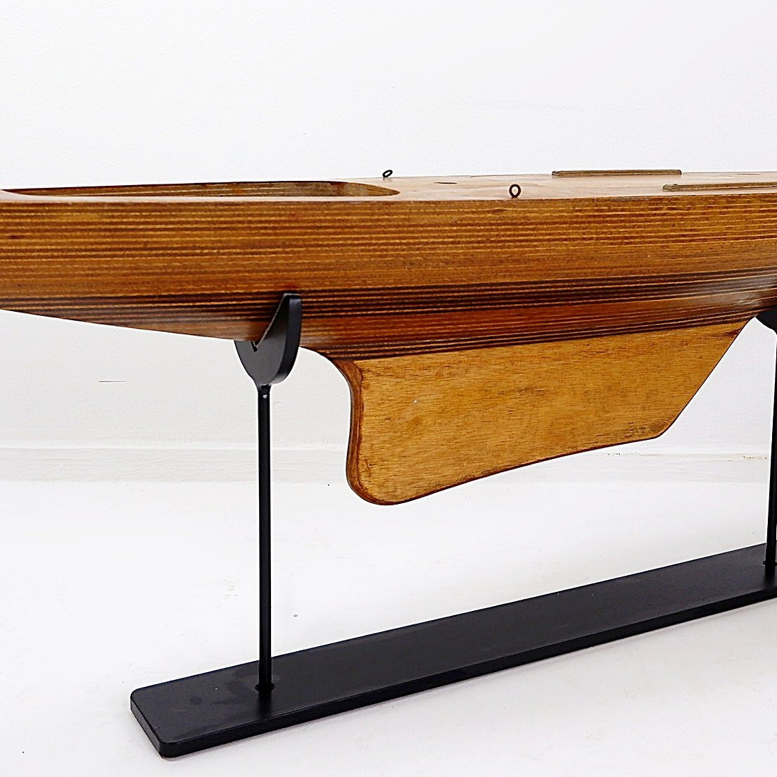 Model Of Wooden Boat Hull On Metal Base-photo-1