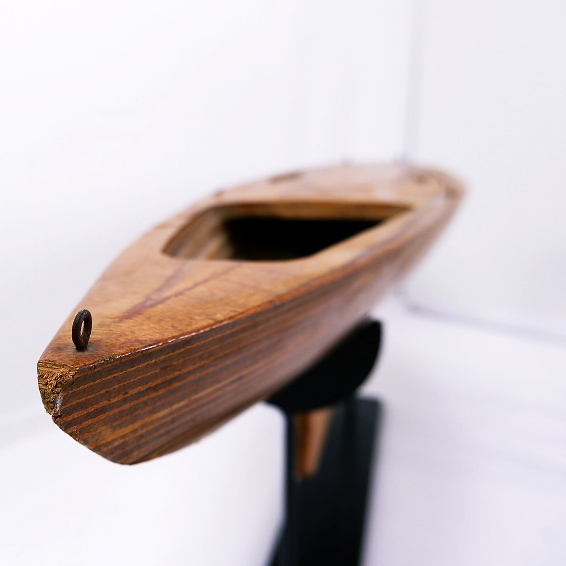 Model Of Wooden Boat Hull On Metal Base-photo-2