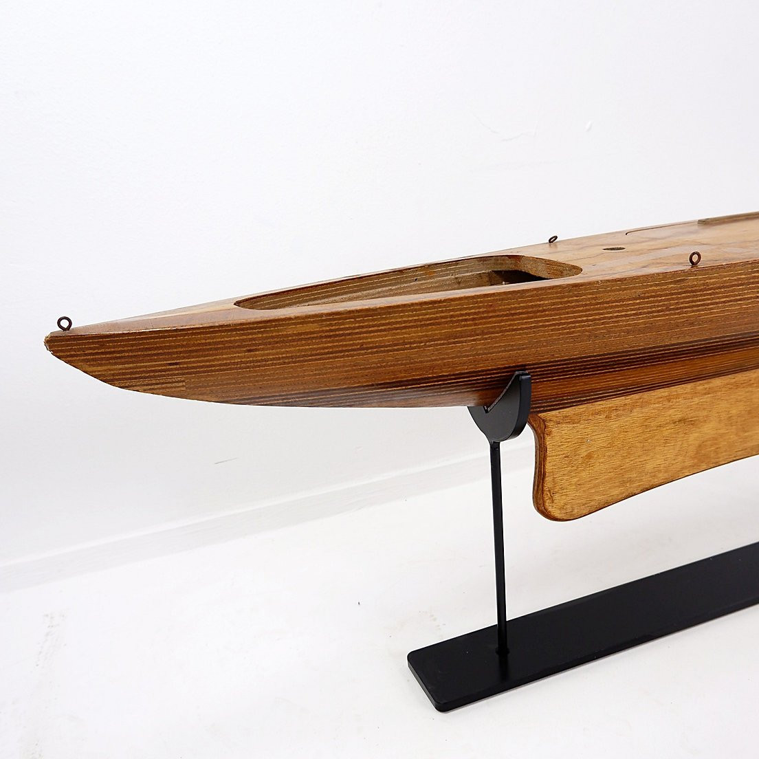 Model Of Wooden Boat Hull On Metal Base-photo-3