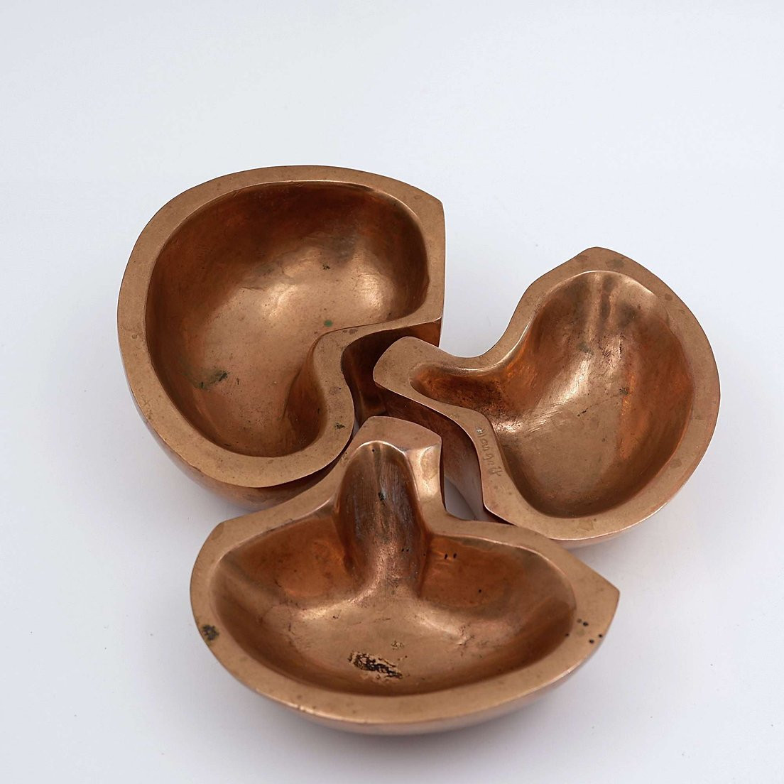 Margrit Van Nuffel Polished Bronze Trinket Trays, 1970s, Set Of 3-photo-2