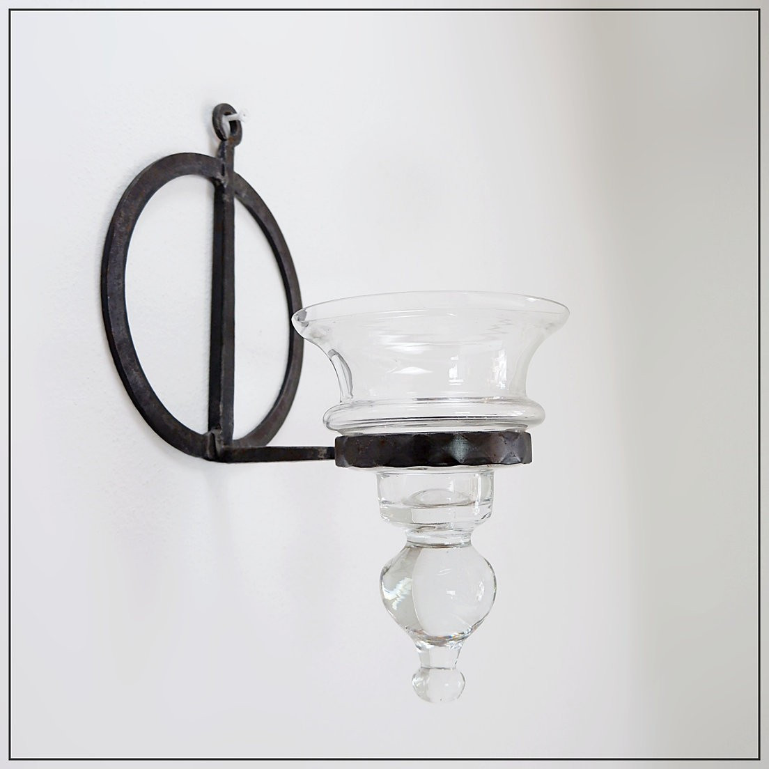 Lanterne à bougie en fer forgé et verre par Bertil Vallien pour Boda