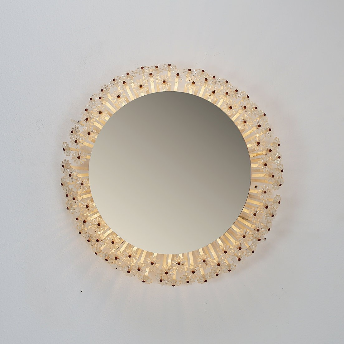 Illuminated  Flower Mirror (ø 30 Cm) By Emil Stejnar For Rupert Nikoll