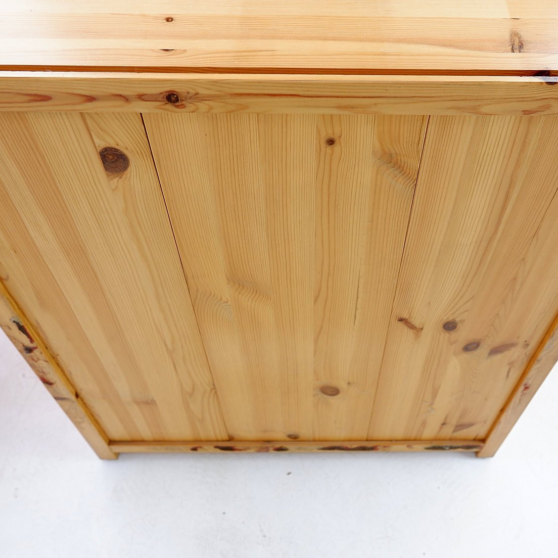 Commode quatre tiroirs en pin massif - Style Charlotte Perriand-photo-4