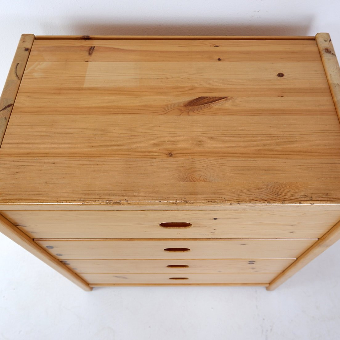Commode quatre tiroirs en pin massif - Style Charlotte Perriand-photo-8