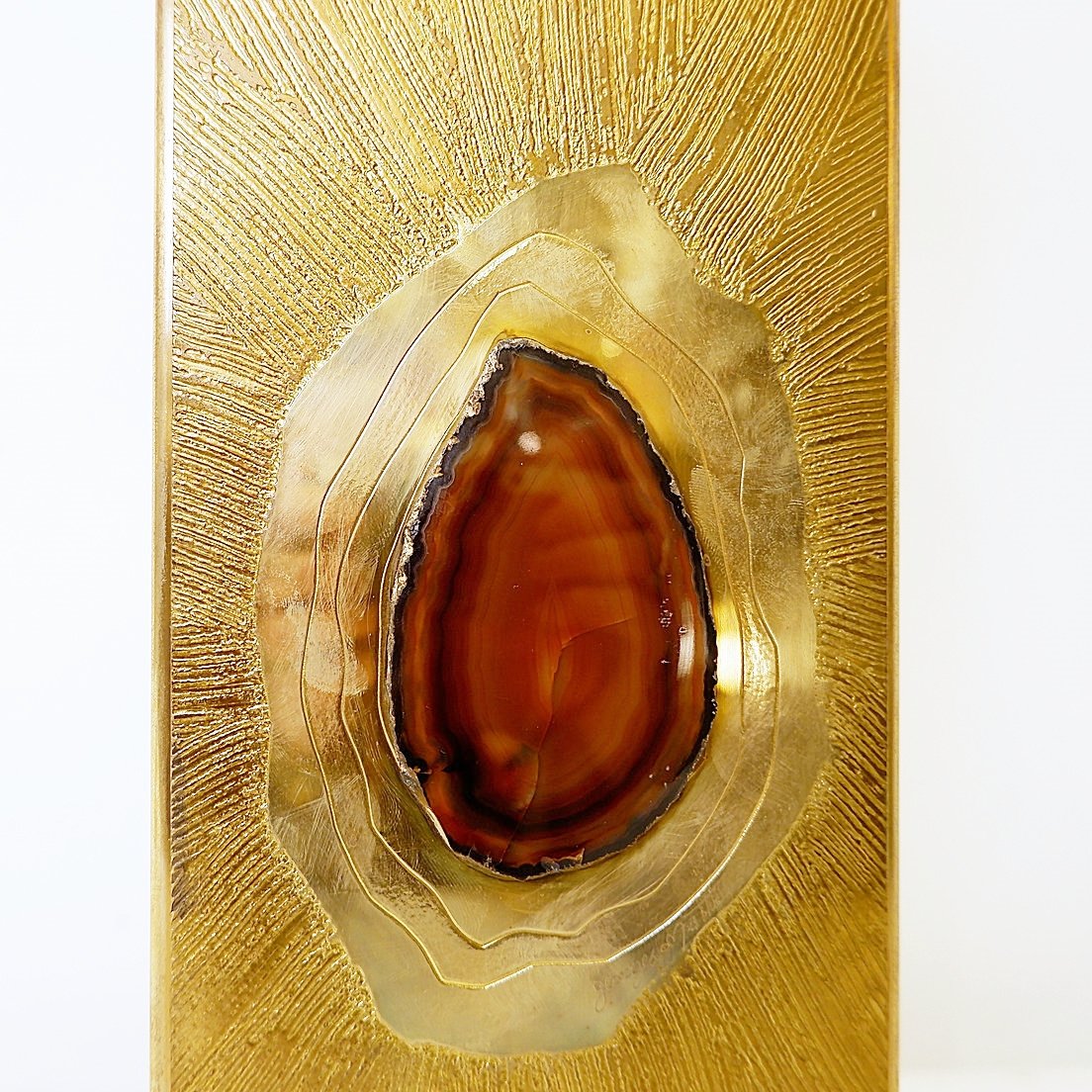 Lampe en laiton gravé par Georges Mathias - Belgique, années 1970-photo-1