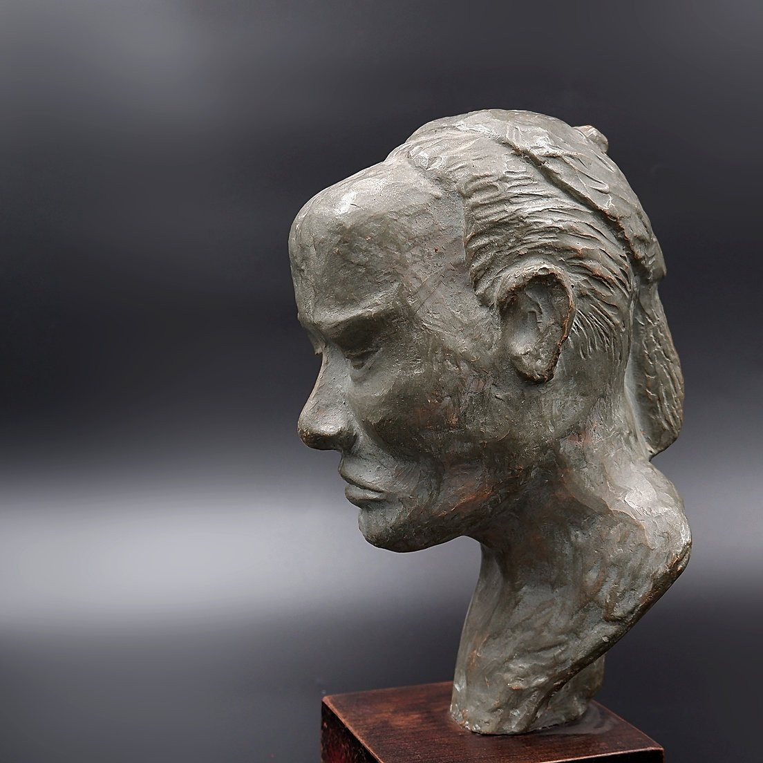 Paul Sersté (1910 - 2000) Sculpture "mandarin's Head" In Terracotta-photo-3