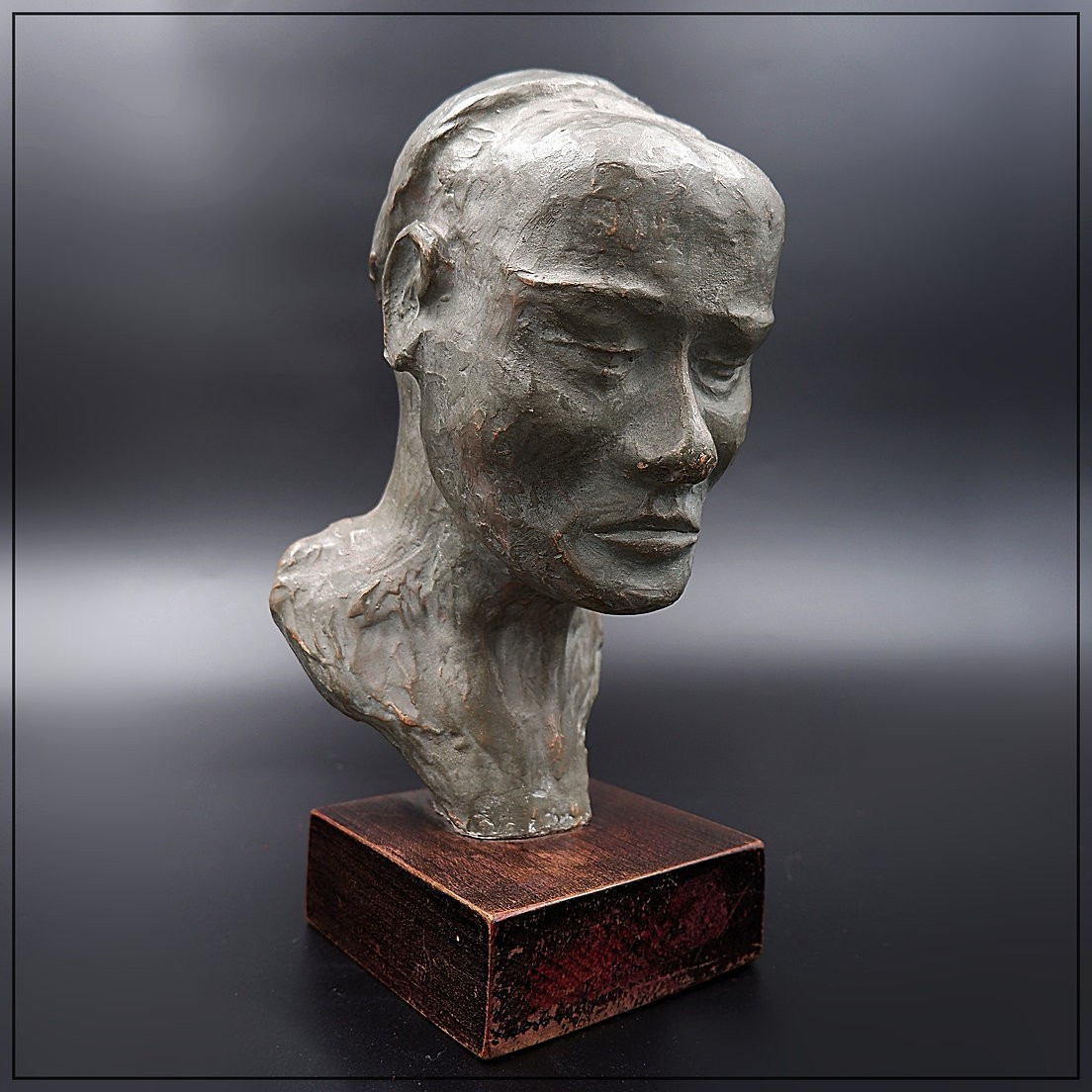 Paul Sersté (1910 - 2000) Sculpture "mandarin's Head" In Terracotta