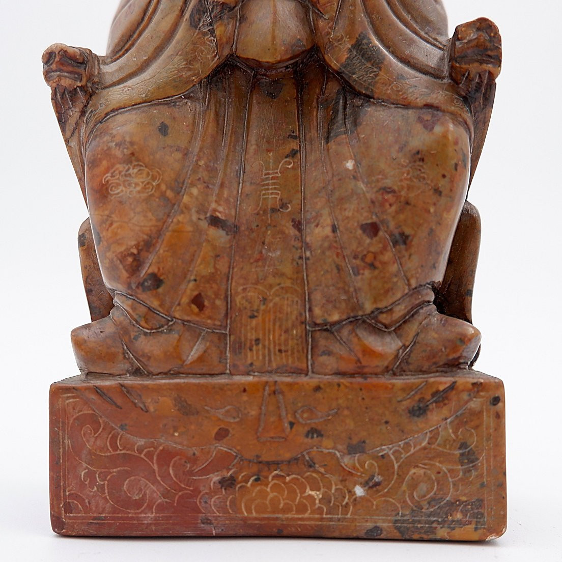 Carved Stone Seal Depicting A Seated Official, China, 20th Century-photo-3