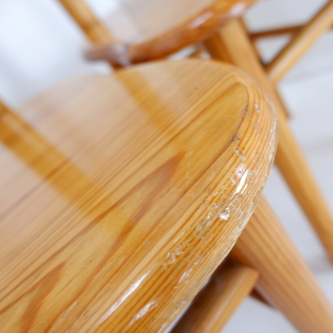 Set Of 4 Brutalist Pine Chairs In The Style Of Rainer Daumiller-photo-7