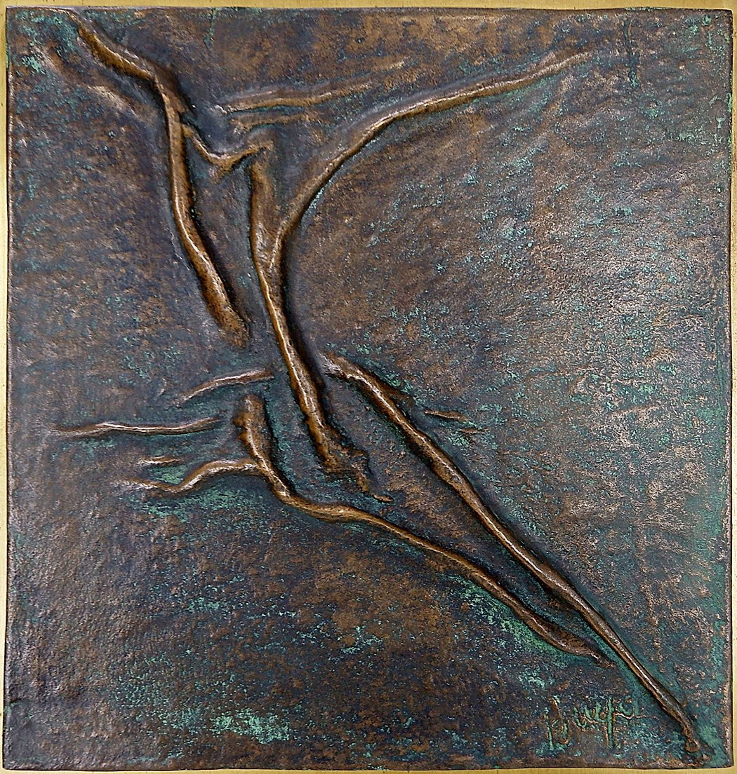 Bronze Sculpture On Panel "salto" By Pilar De La Vega Martinez-photo-3
