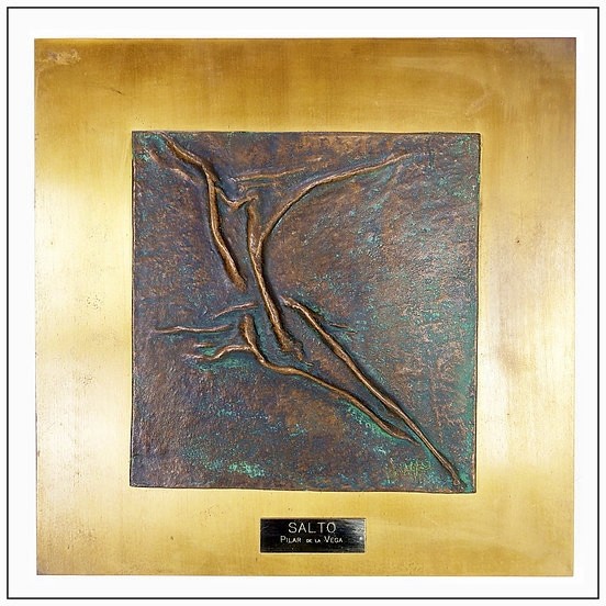 Bronze Sculpture On Panel "salto" By Pilar De La Vega Martinez