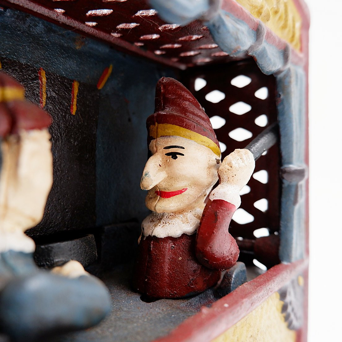 Tirelire mécanique en fonte « Punch et Judy », XXe siècle-photo-2