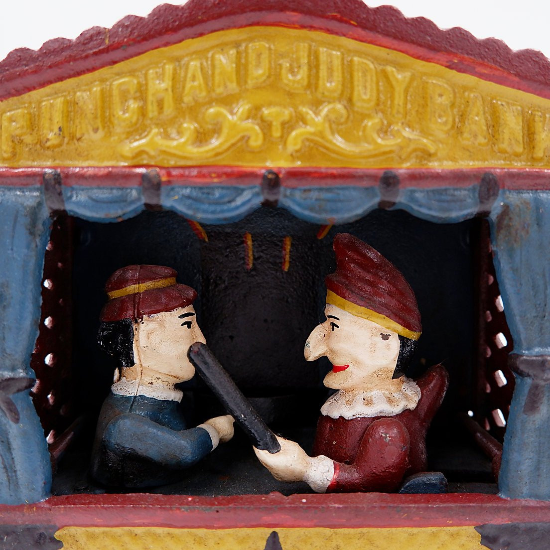 Tirelire mécanique en fonte « Punch et Judy », XXe siècle-photo-2