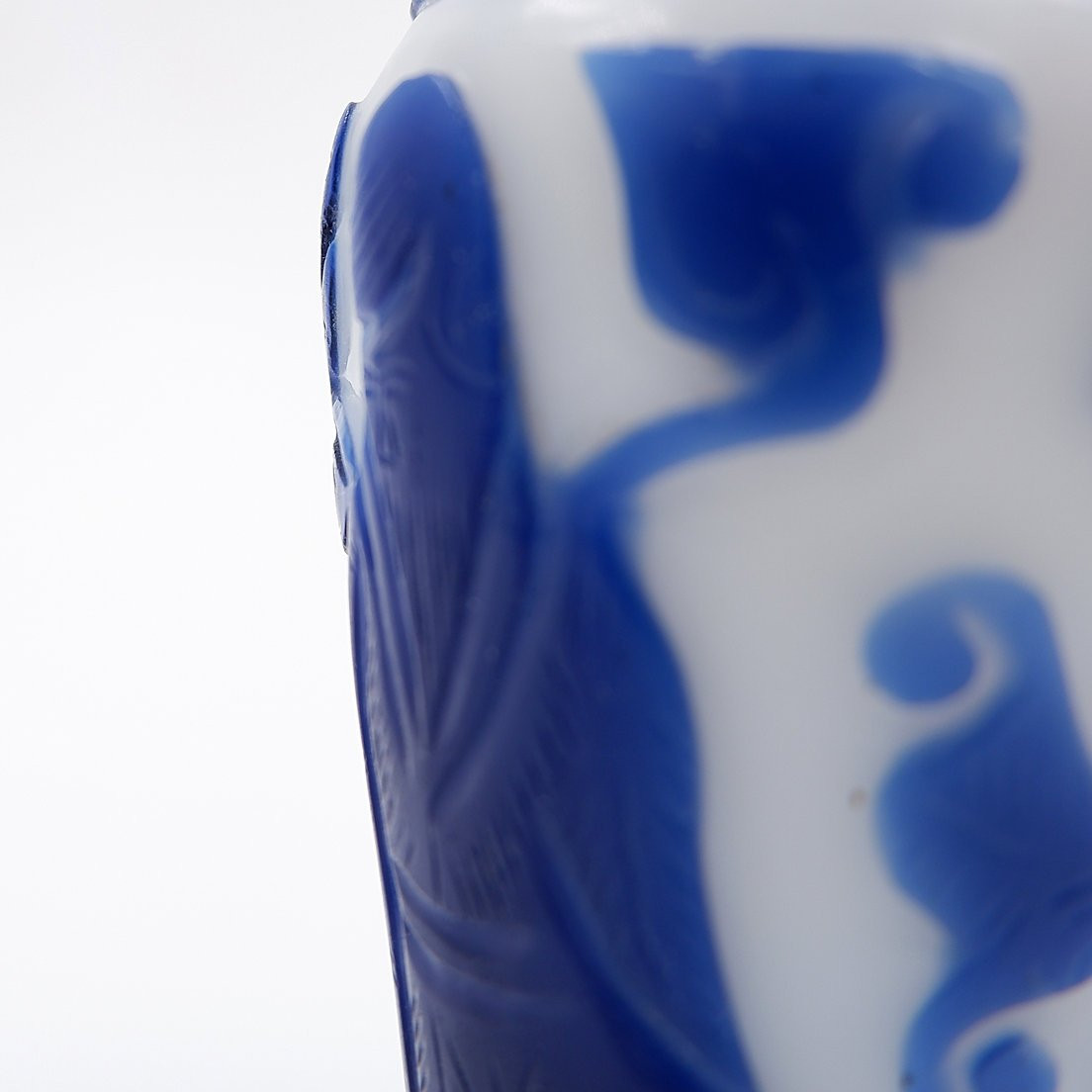Tabatière en verre transparent avec incrustation bleue, Chine, XIXe siècle-photo-4