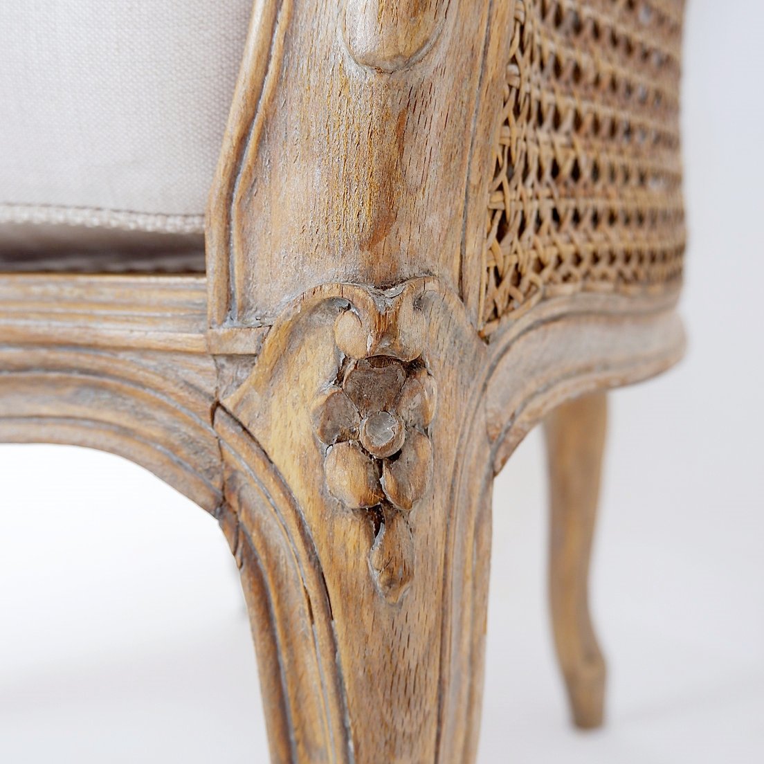 Louis XV Style Carved Armchair With Double Sided Cane Work On The Side Panels-photo-7