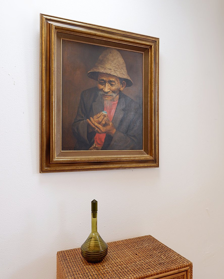 Joko Mullono Painting On Canvas - Signed And Dated - Bali 1985-photo-2