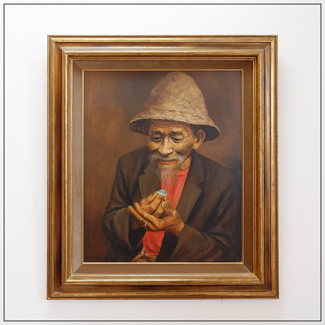 Joko Mullono Painting On Canvas - Signed And Dated - Bali 1985-photo-1
