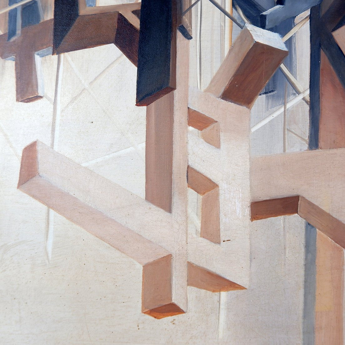 Alix Dufaux - Abstract Geometric Painting, 1967-photo-5