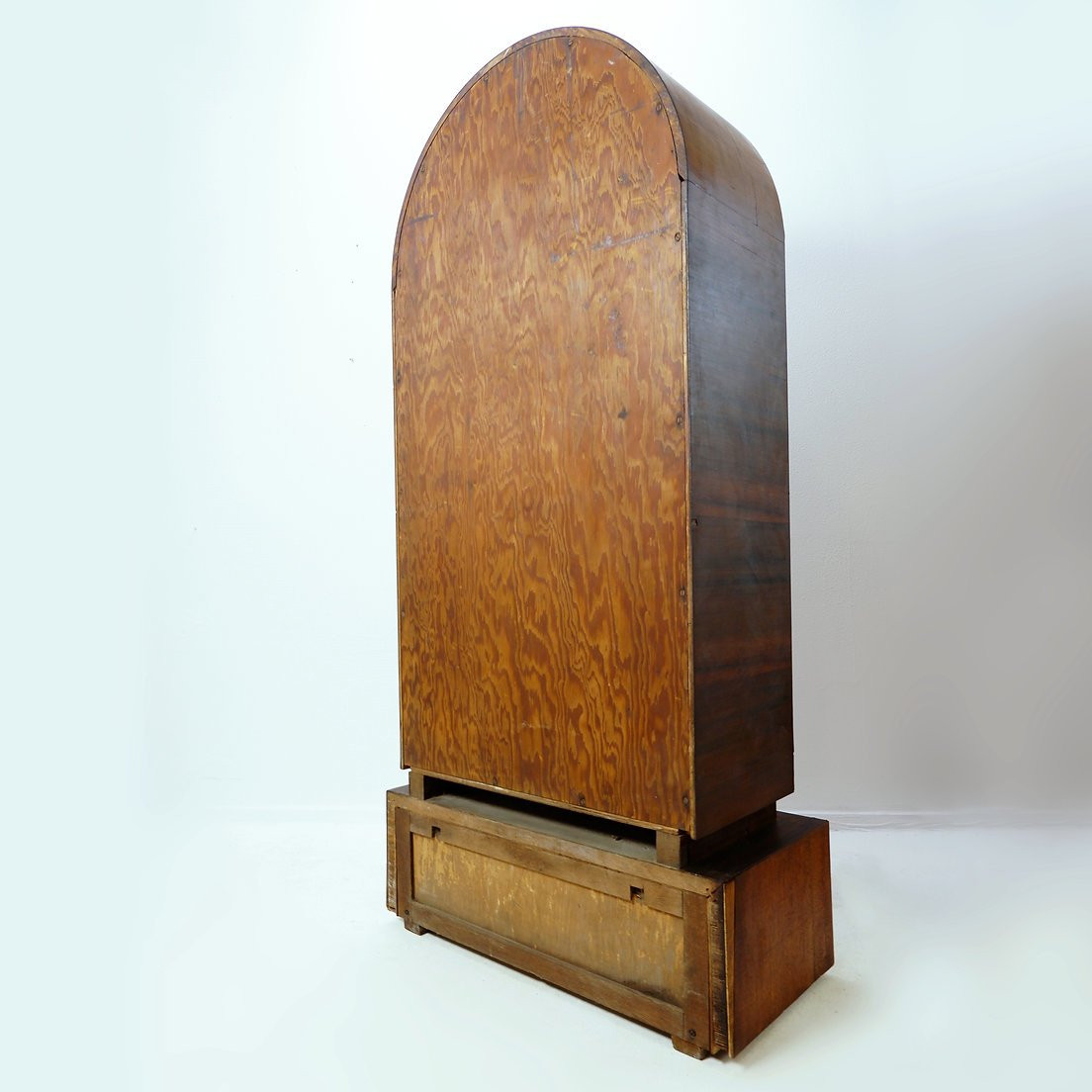 Arched Wooden Display Case With Glass Door - 1950s-photo-3