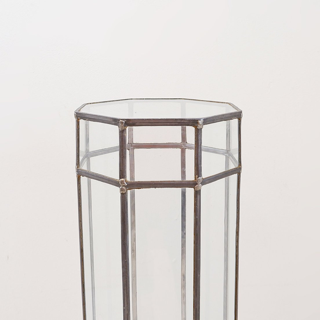 Colonne Art Déco exagonale en verre et zinc-photo-7