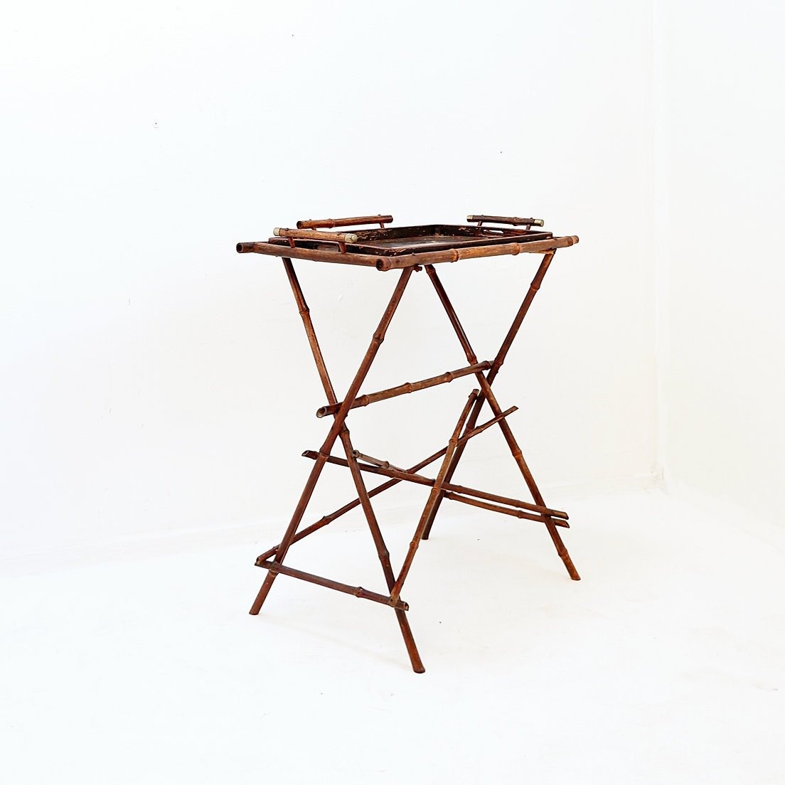 20th Century Oriental Tray Table On Bamboo Base-photo-4
