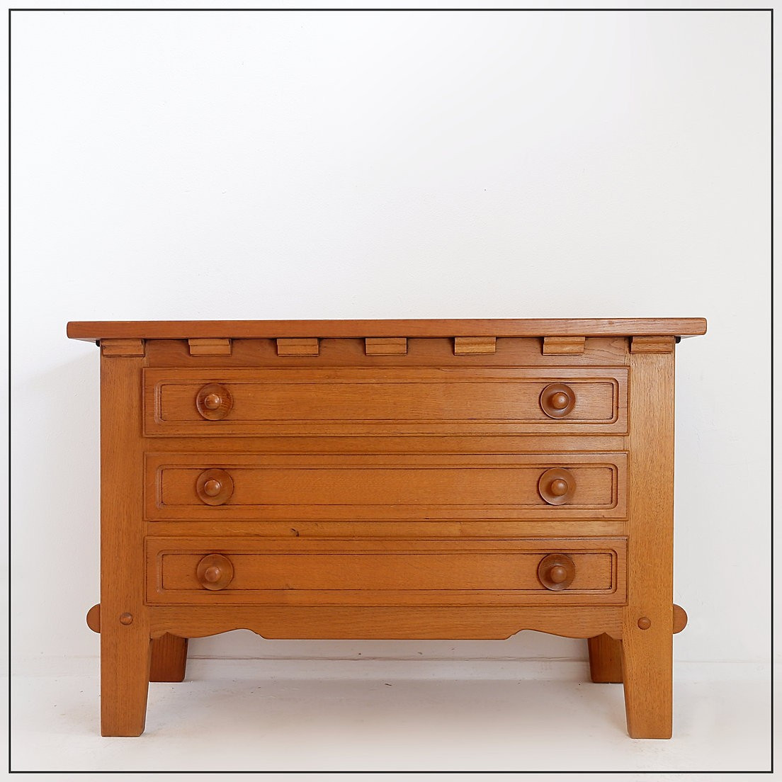 Guillerme And Chambron Style Three-drawer Chest Of Drawers - 1960s