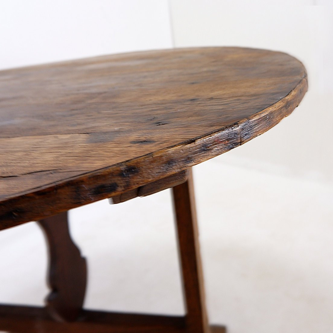 Table de vigneron pliante en chêne massif - Ø 90 cm-photo-2