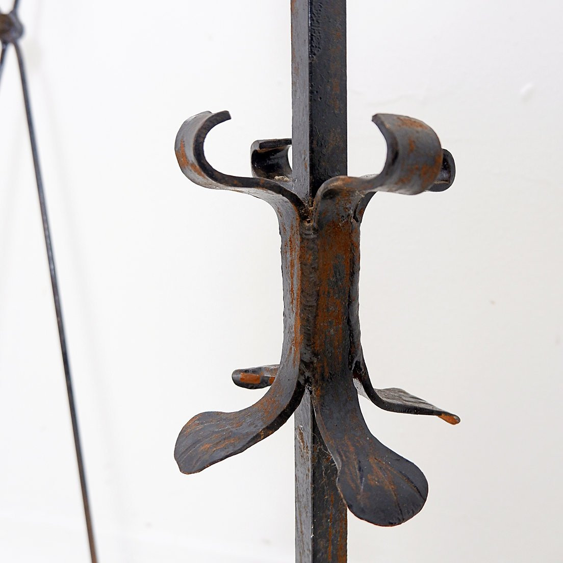 Large Hammered Wrought Iron Fireplace Set: H: 127cm -photo-8