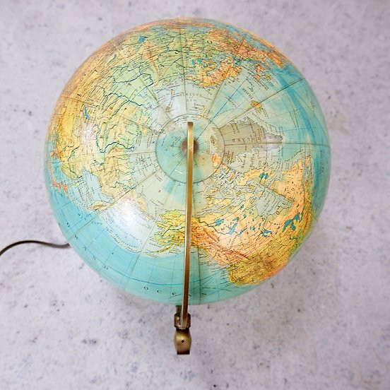 Illuminated Globe In Glass And Brass By Paul Oestergaard For Colombus Verlag-photo-2