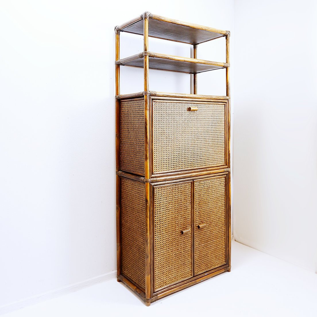 70s Bamboo And Rattan Shelf/bar-photo-2