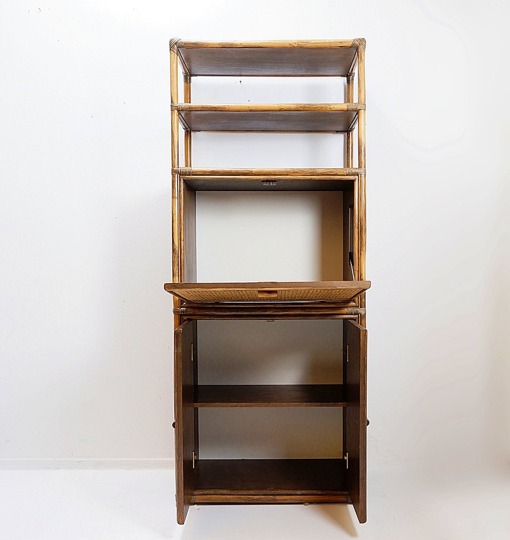 70s Bamboo And Rattan Shelf/bar-photo-4
