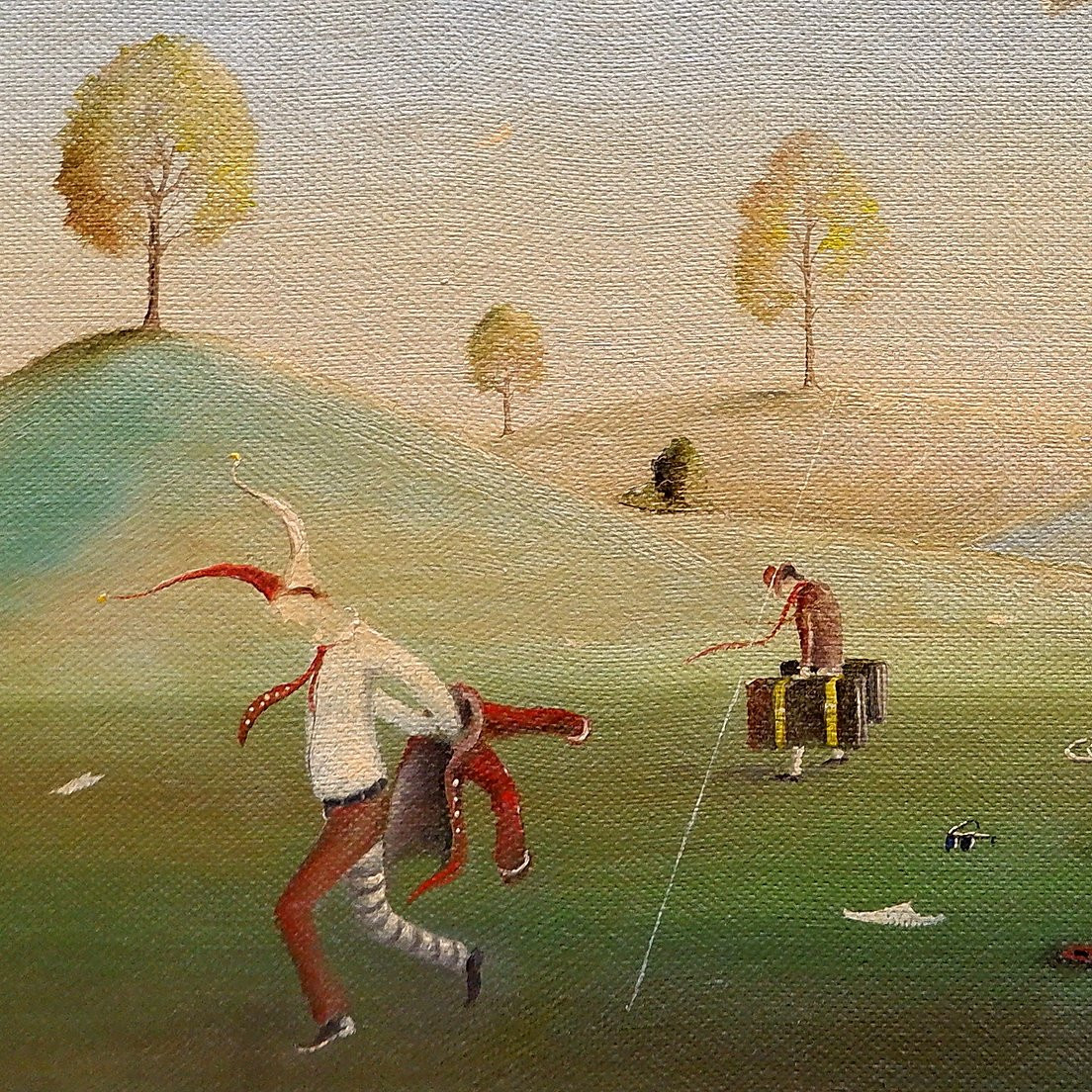 Miroslav Krofián "the Abolition Of The House Of Education" Oil On Canvas - Czech 1990-photo-4