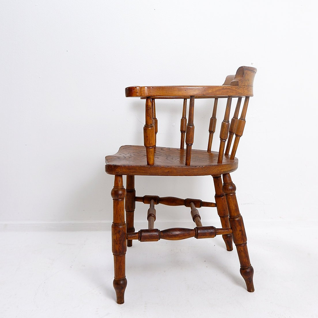 Fauteuil de fumeur anglais du XIXe siècle-photo-4