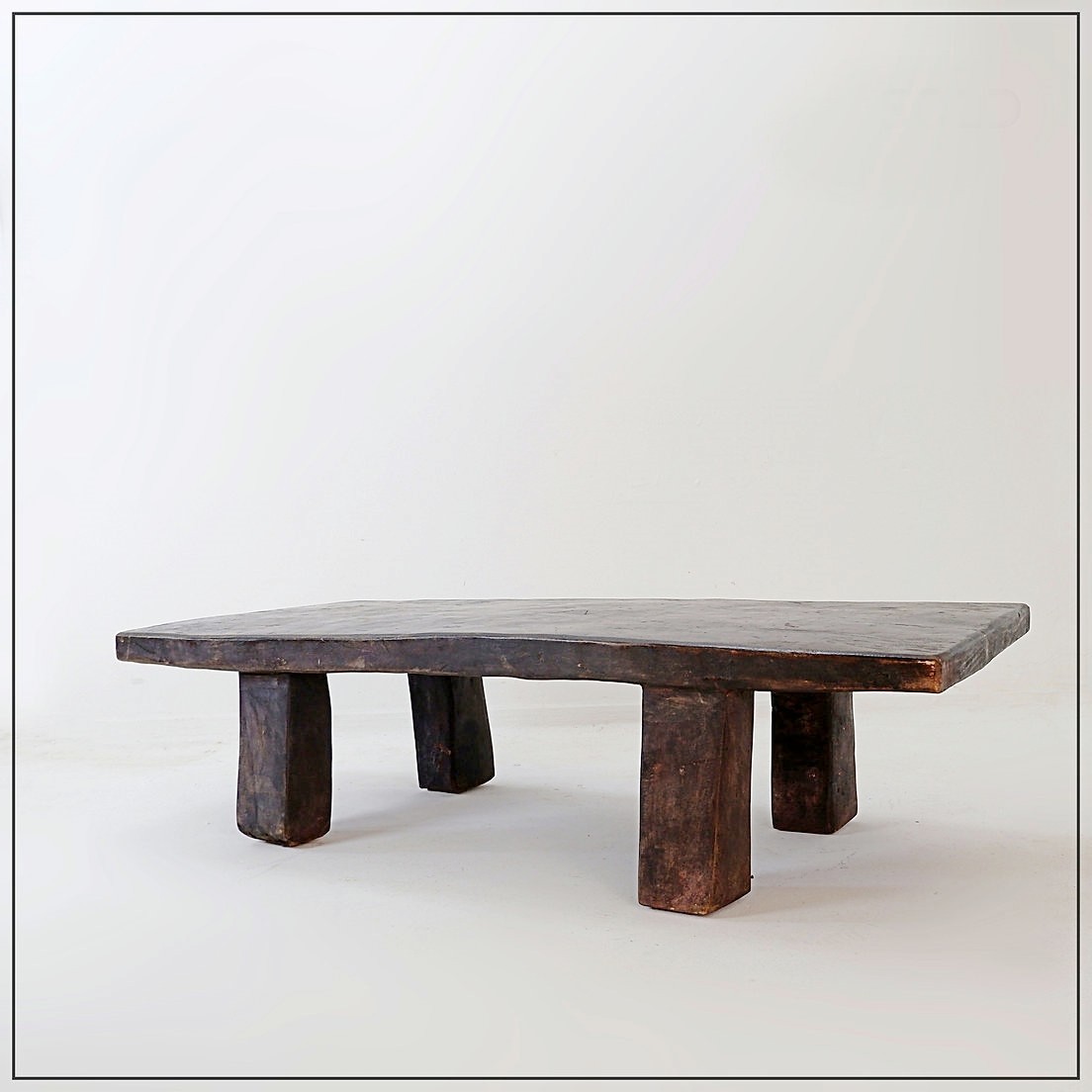 Rustic And Brutalist Bench Or Coffee Table In The "naga" Style - 20th Century