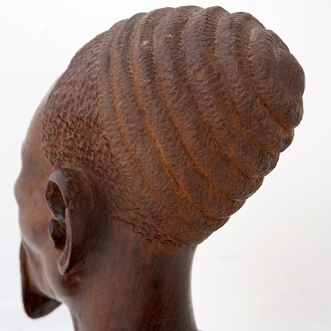 African Bust In Wenge, Mid-century Sculpture - Congo-photo-7