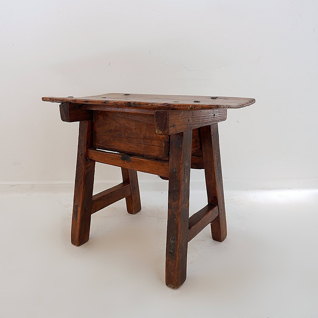 18th Century Chestnut Side Or Bedside Table / Spain-photo-4