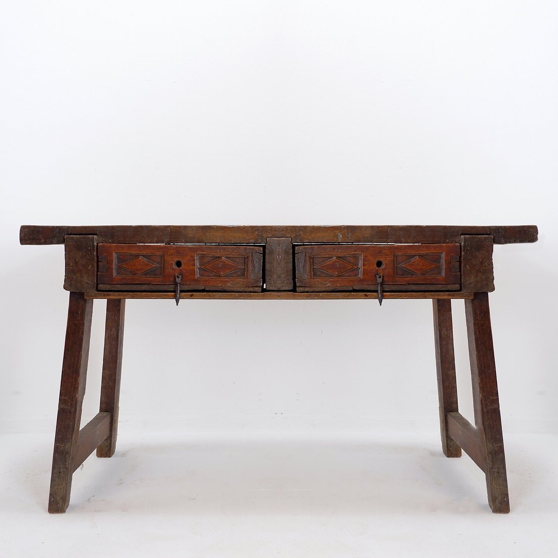 18th Century Spanish Console In Solid Oak-photo-4