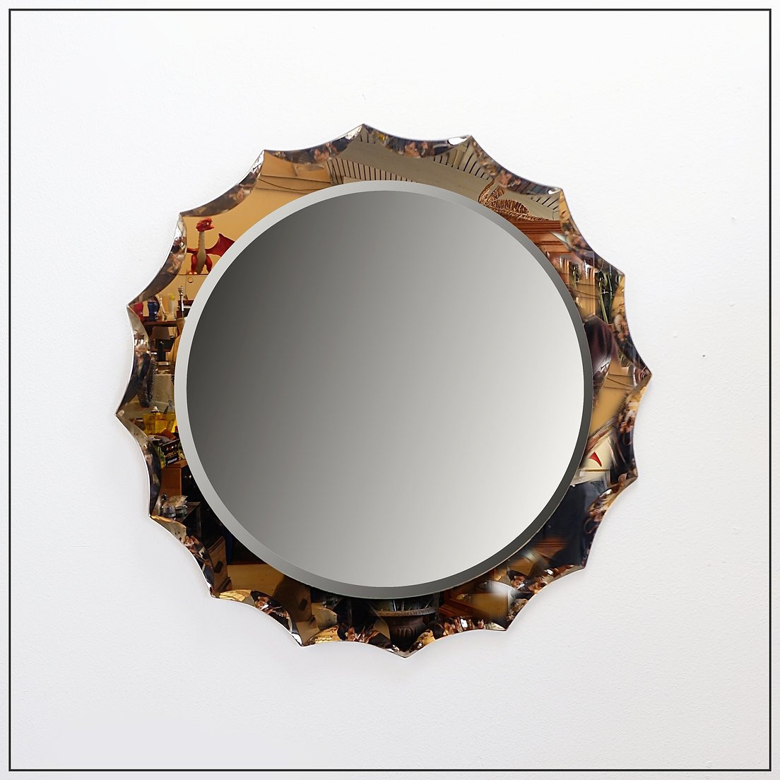 Crystal Art Style Wall Mirror, 1960s-photo-1