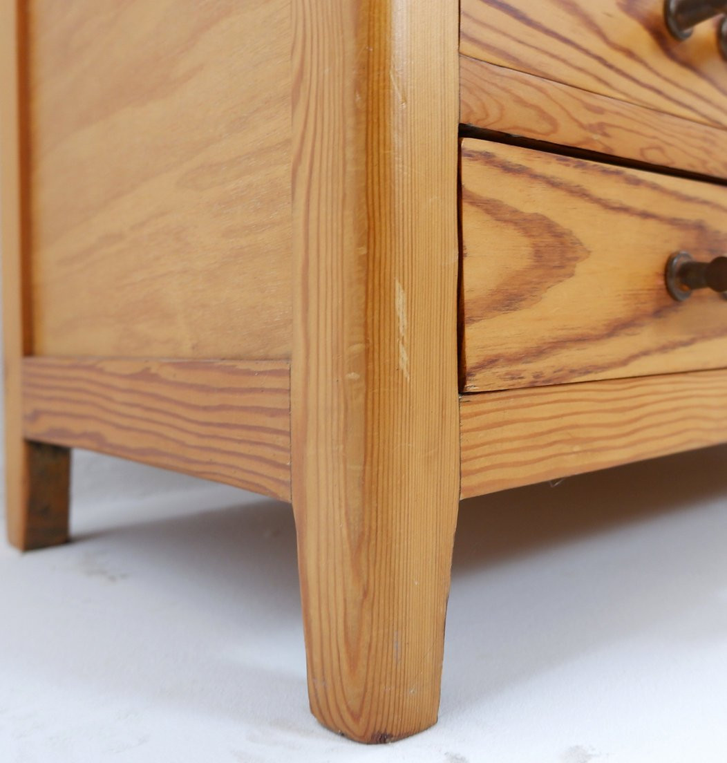 Vintage 5-drawer Chest Of Drawers With Brass Handles-photo-5