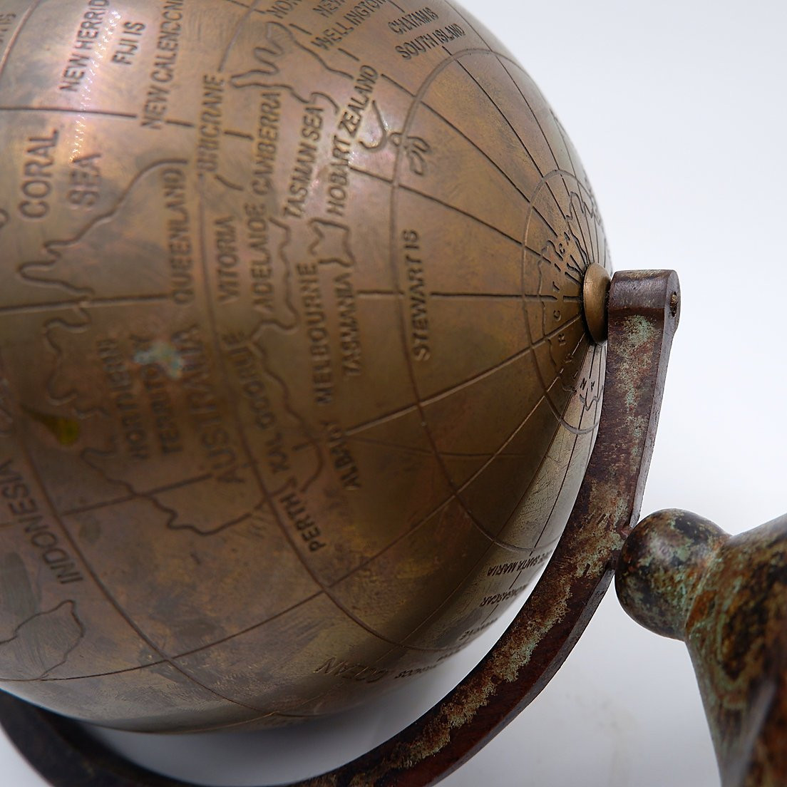 Burnished Brass Globe - Circa 1930-photo-1