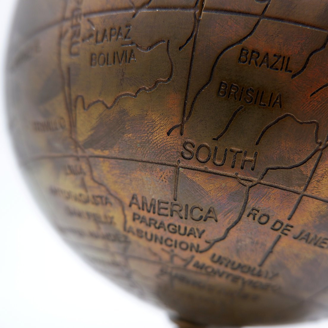 Burnished Brass Globe - Circa 1930-photo-3