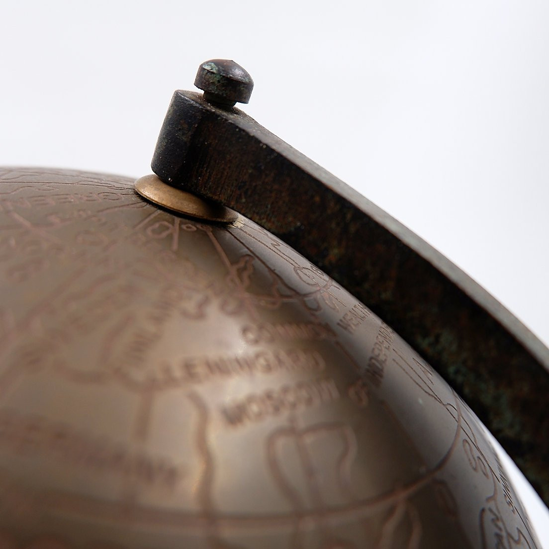 Burnished Brass Globe - Circa 1930-photo-5