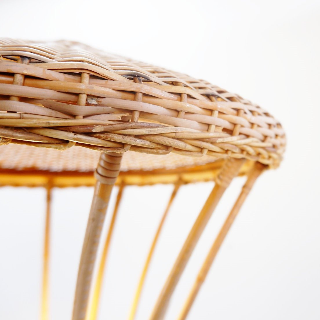 Rattan Tripod Floor Lamp, 1960s-photo-8