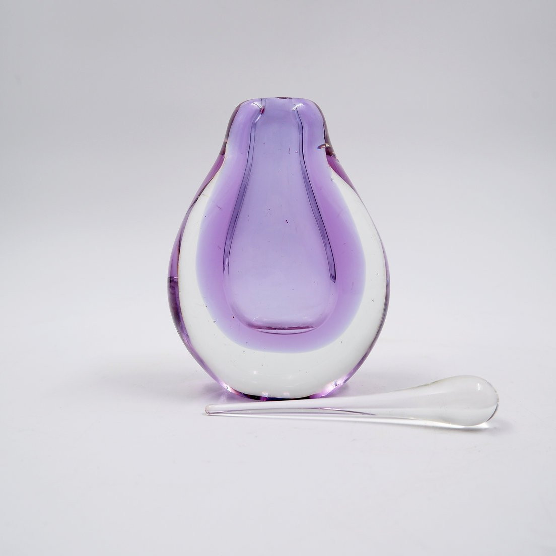 Purple Blown Glass Perfume Bottle "sommerso"-photo-2