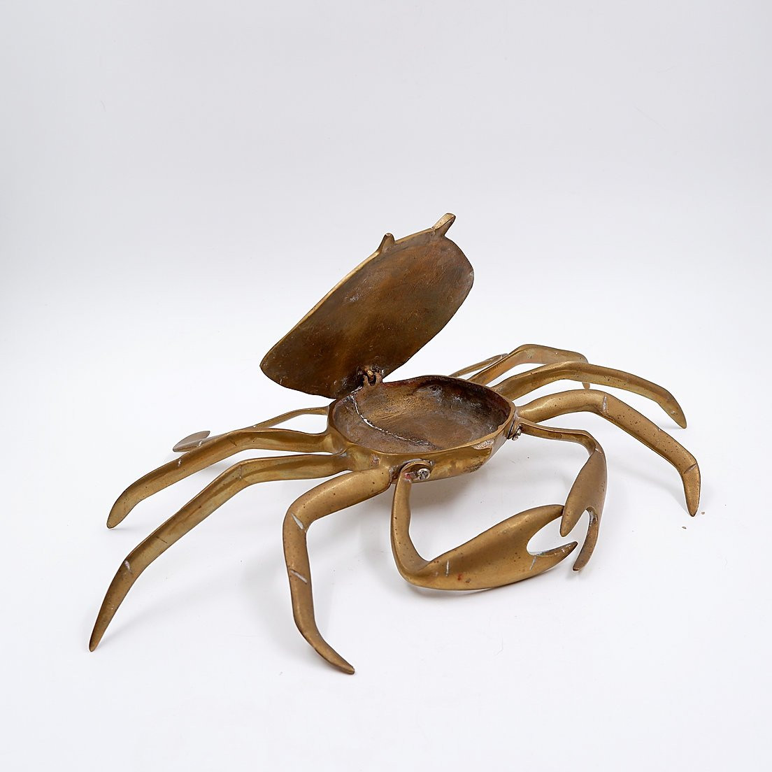 Brass Pocket Emptier In The Shape Of A Blue Crab, 1960s-photo-2